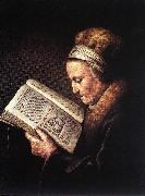 DOU, Gerrit Old Woman Reading a Bible dfg China oil painting reproduction